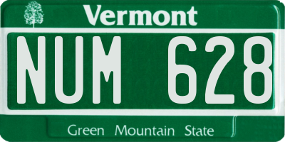 VT license plate NUM628