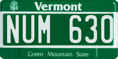 VT license plate NUM630
