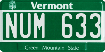 VT license plate NUM633