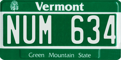 VT license plate NUM634