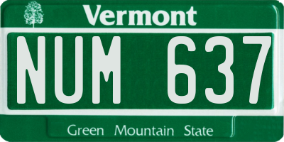 VT license plate NUM637