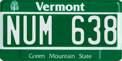 VT license plate NUM638