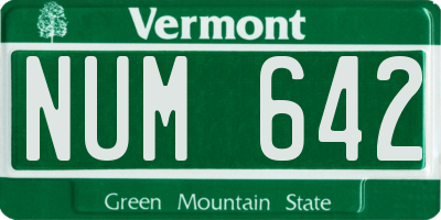 VT license plate NUM642