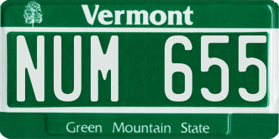 VT license plate NUM655