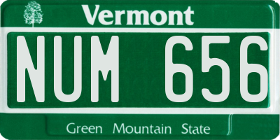 VT license plate NUM656