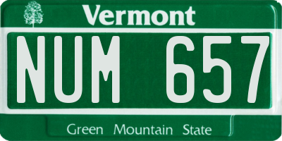VT license plate NUM657