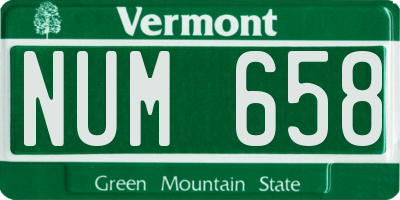 VT license plate NUM658