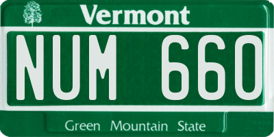 VT license plate NUM660