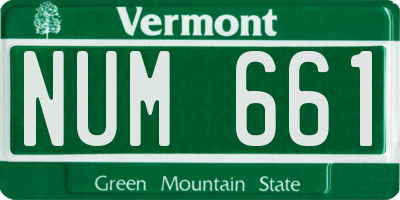 VT license plate NUM661