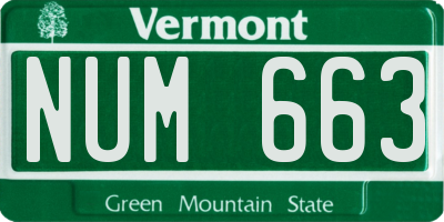 VT license plate NUM663