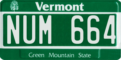 VT license plate NUM664