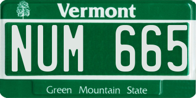 VT license plate NUM665