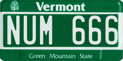 VT license plate NUM666