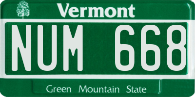 VT license plate NUM668