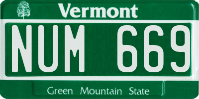 VT license plate NUM669
