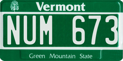VT license plate NUM673