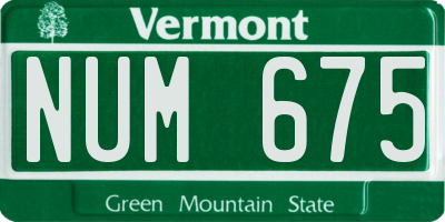VT license plate NUM675