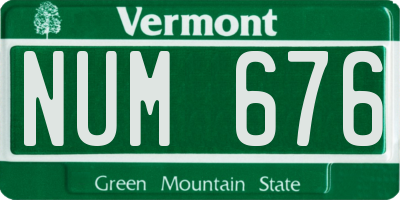 VT license plate NUM676