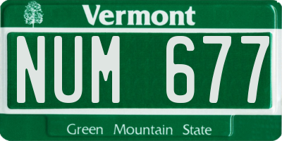 VT license plate NUM677