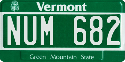 VT license plate NUM682