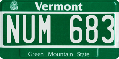 VT license plate NUM683