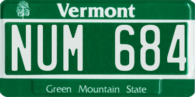 VT license plate NUM684