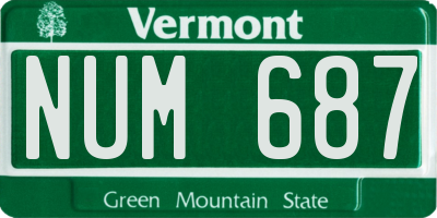 VT license plate NUM687