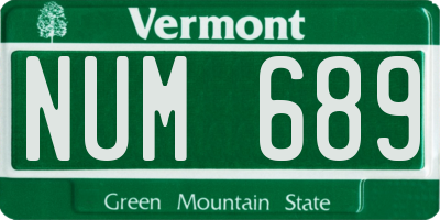 VT license plate NUM689