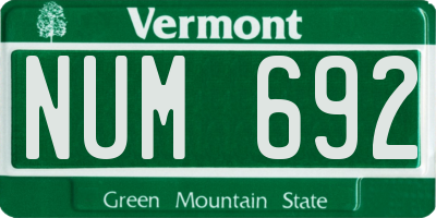 VT license plate NUM692