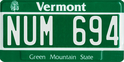 VT license plate NUM694