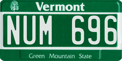 VT license plate NUM696