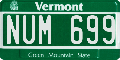 VT license plate NUM699