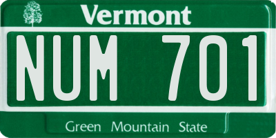 VT license plate NUM701
