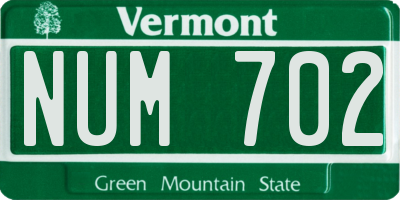 VT license plate NUM702
