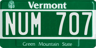 VT license plate NUM707