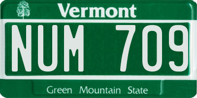 VT license plate NUM709