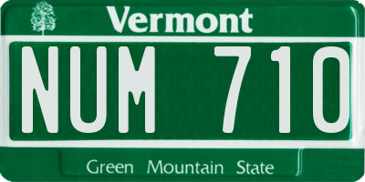 VT license plate NUM710