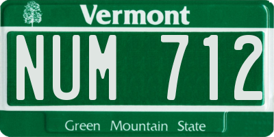 VT license plate NUM712