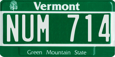 VT license plate NUM714
