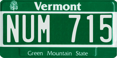 VT license plate NUM715