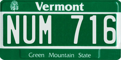 VT license plate NUM716