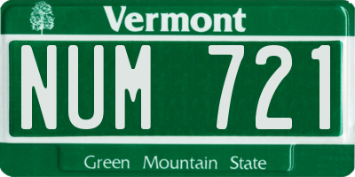 VT license plate NUM721