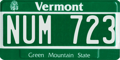 VT license plate NUM723