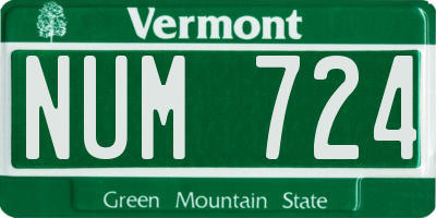 VT license plate NUM724