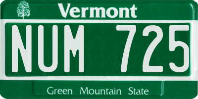 VT license plate NUM725