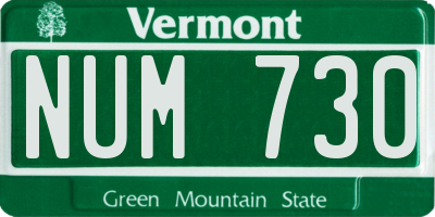 VT license plate NUM730