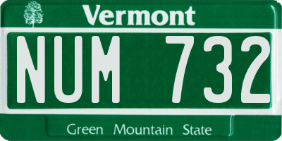 VT license plate NUM732