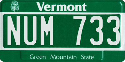 VT license plate NUM733