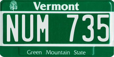 VT license plate NUM735