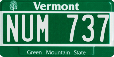 VT license plate NUM737
